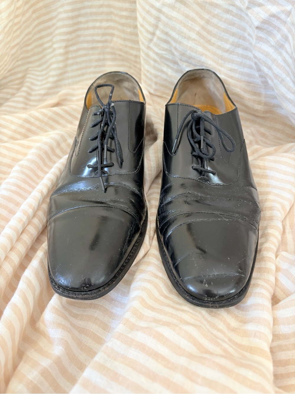 Cole Haan Black Leather Oxfords